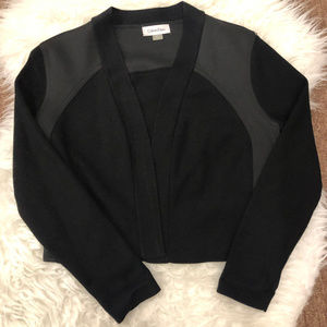 Calvin Klein Open -Front Cropped Jacket Black